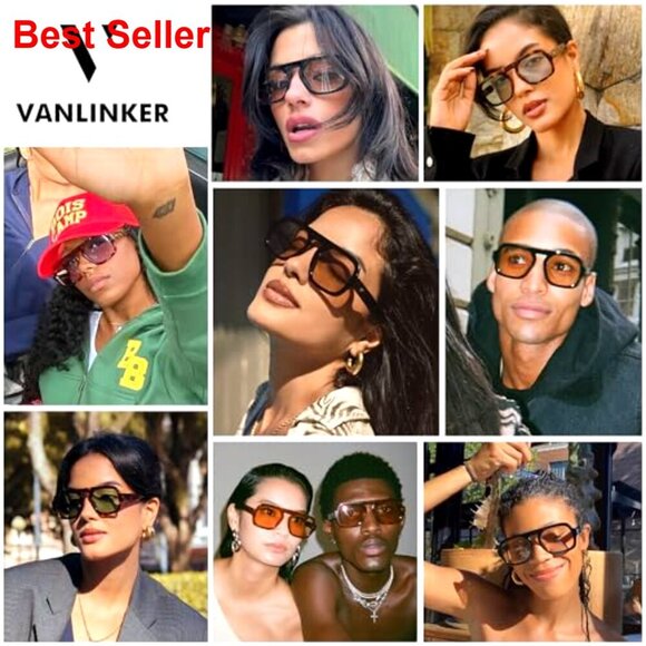 Oversized Retro Square Aviator Sunglasses UV400 Protection 70s Vintage main image 6